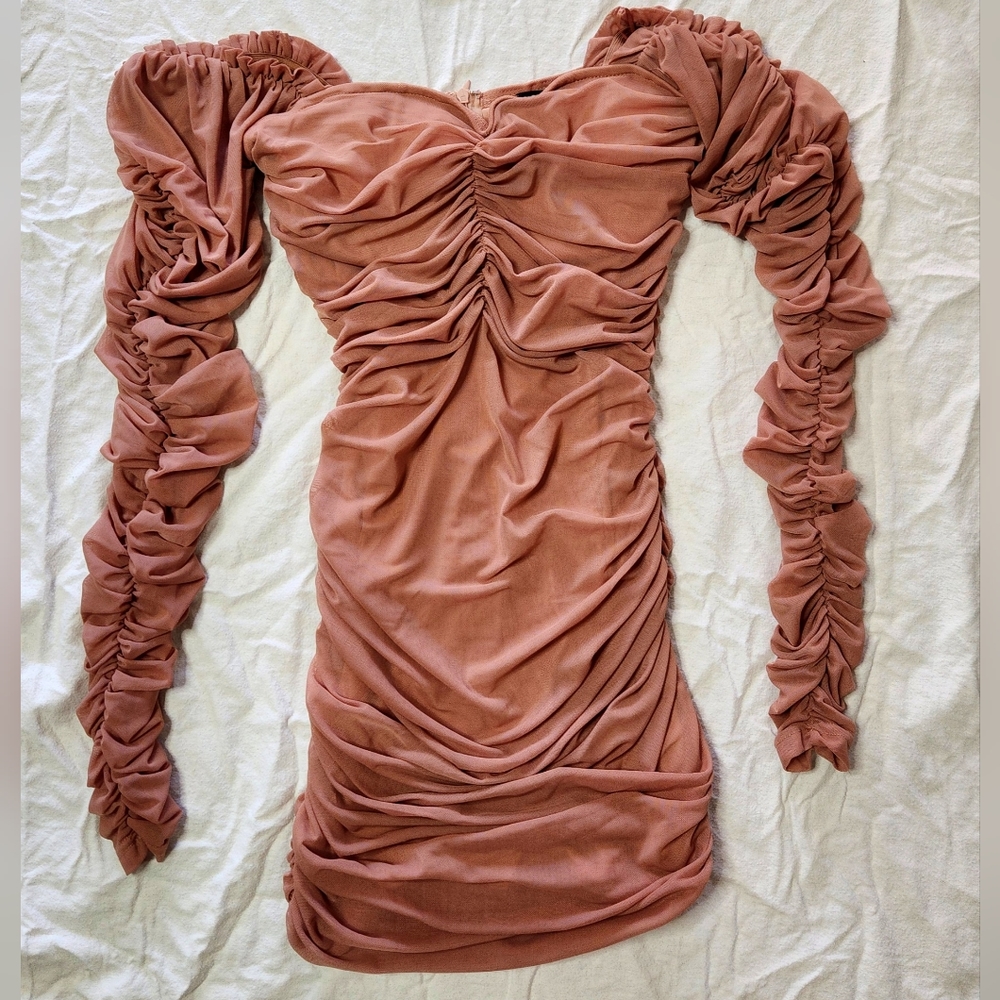 Never Worn! Ruched, SMALL, summer,  mini dress